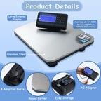 Urby Extra Wide Heavy Duty Scale for Body Weight, 300kg/660lb Capacity | Plus Size, Stainless Steel Large Platform, Home, Office, Hospital & Bariatric Use