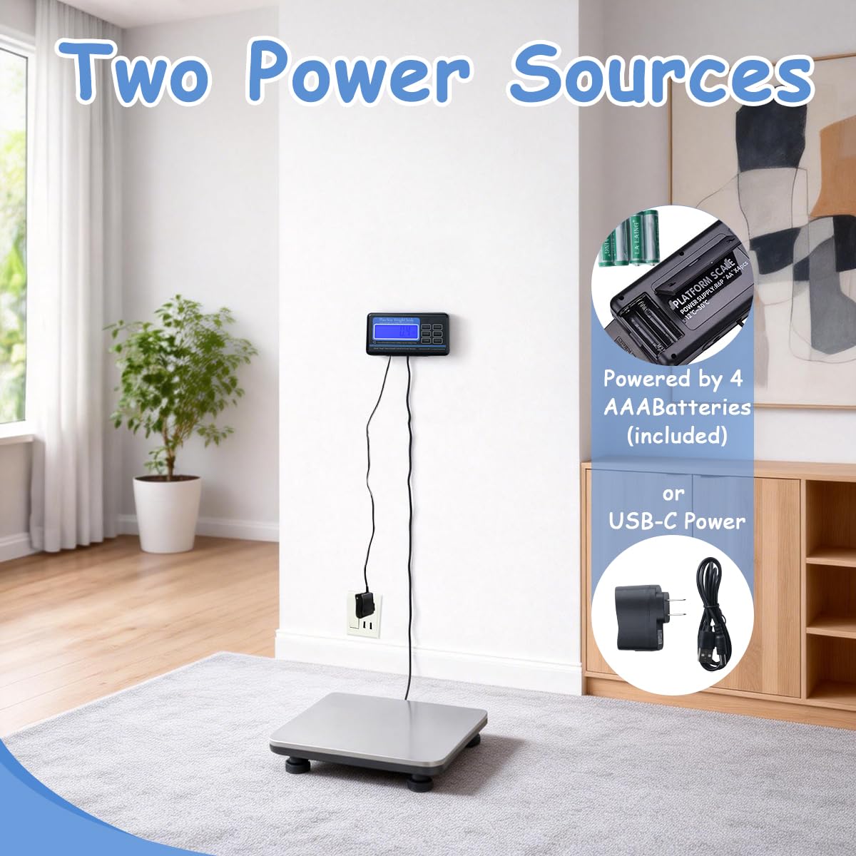 Urby Extra Wide Heavy Duty Scale for Body Weight, 300kg/660lb Capacity | Plus Size, Stainless Steel Large Platform, Home, Office, Hospital & Bariatric Use