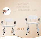 Plus Size Wide Shower Seats for Adults with Arms & Back.SQ | Semi Pre-Assembled, Bath Chairs for Seniors, or Big & Tall Person, 150kg Weight Capacity.