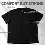 ATONG Plus Size Heavyweight Pocket T Shirt for Men Big and Tall - Stretch Cotton Big and Tall Pocket T Shirts for Men