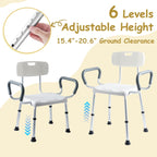 Plus Size Wide Shower Seats for Adults with Arms & Back.SQ | Semi Pre-Assembled, Bath Chairs for Seniors, or Big & Tall Person, 150kg Weight Capacity.