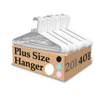 Urby Extra Wide Hangers for Plus Size Clothes, Plastic | Durable, Space-Saving, Ideal for Oversized XL & XXL Shirts, Coats & Dresses