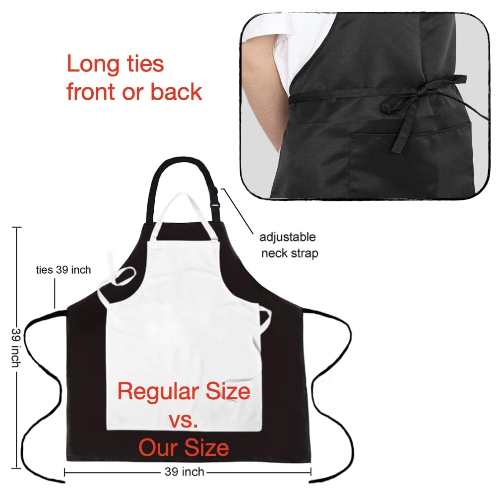 Urby Aprons for Women with Pockets Plus Size Apron XL XXL or Waist W40+, Extra Large and Long also Fits Big and Tall Men,Heavy Duty Durable Reusable Material, Waterproof.