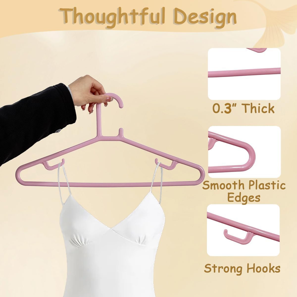 Urby Extra Wide Hangers for Plus Size Clothes, Plastic | Durable, Space-Saving, Ideal for Oversized XL & XXL Shirts, Coats & Dresses
