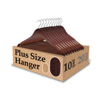 King Mills Plus Size Hangers, Walnut Wood | Extra Wide Hangers, For XL, XXL Shirts, Coats, Dresses, Wood
