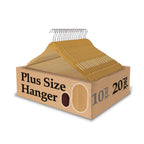 King Mills Plus Size Hangers, Walnut Wood | Extra Wide Hangers, For XL, XXL Shirts, Coats, Dresses, Wood