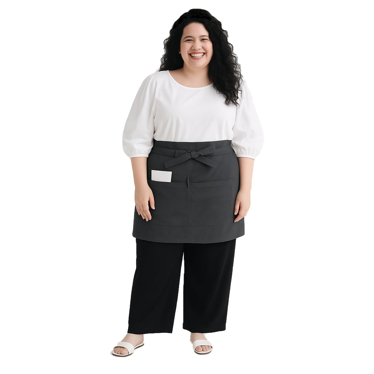 King Mills Unisex Waist/half Bistro Server Aprons with Pockets | Plus Size Apron XL XXL or Waist W40+,extra Large and Long.