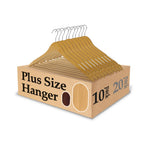 King Mills Plus Size Hangers, Walnut Wood | Extra Wide Hangers, For XL, XXL Shirts, Coats, Dresses, Wood