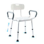 Plus Size Wide Shower Seats for Adults with Arms & Back.SQ | Semi Pre-Assembled, Bath Chairs for Seniors, or Big & Tall Person, 150kg Weight Capacity.