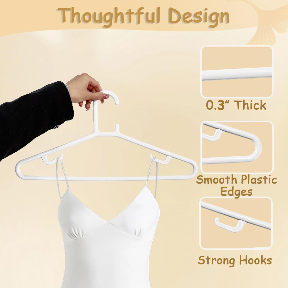 Urby Extra Wide Hangers for Plus Size Clothes, Plastic | Durable, Space-Saving, Ideal for Oversized XL & XXL Shirts, Coats & Dresses