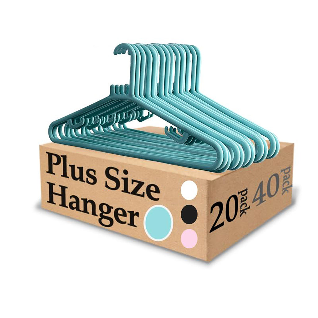 Urby Extra Wide Hangers for Plus Size Clothes, Plastic | Durable, Space-Saving, Ideal for Oversized XL & XXL Shirts, Coats & Dresses