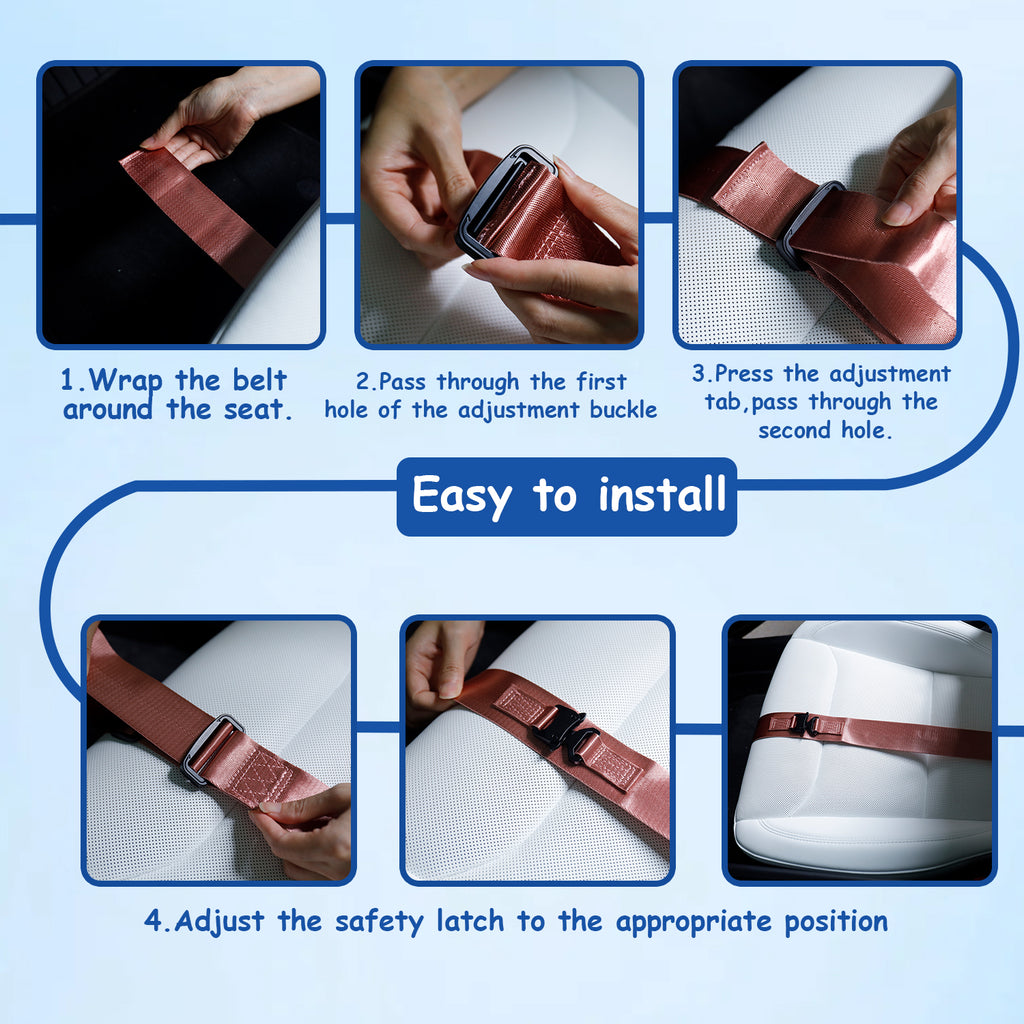 Pregnancy Bump Strap Adjuster for Plus Size People, Belly Discomfort or To-Be Mother. Universal Fit & Tool Free Install.