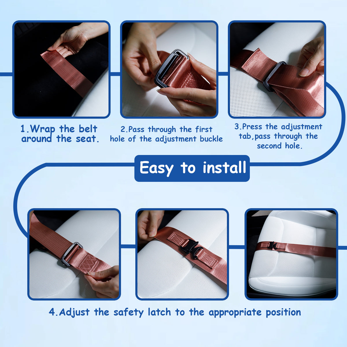 Pregnancy Bump Strap Adjuster for Plus Size People, Belly Discomfort or To-Be Mother. Universal Fit & Tool Free Install.