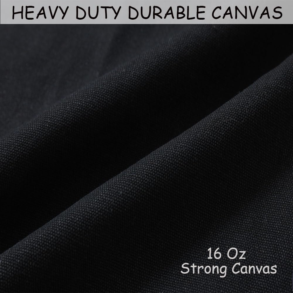 King Mills Plus Size Canvas Workshop Apron for Men, 3 Pockets | Plus Size Fit, Waterproof, Adjustable Strap, Hairstylist, Painting Smock for Adults, Large Pockets for Tools & Supplies