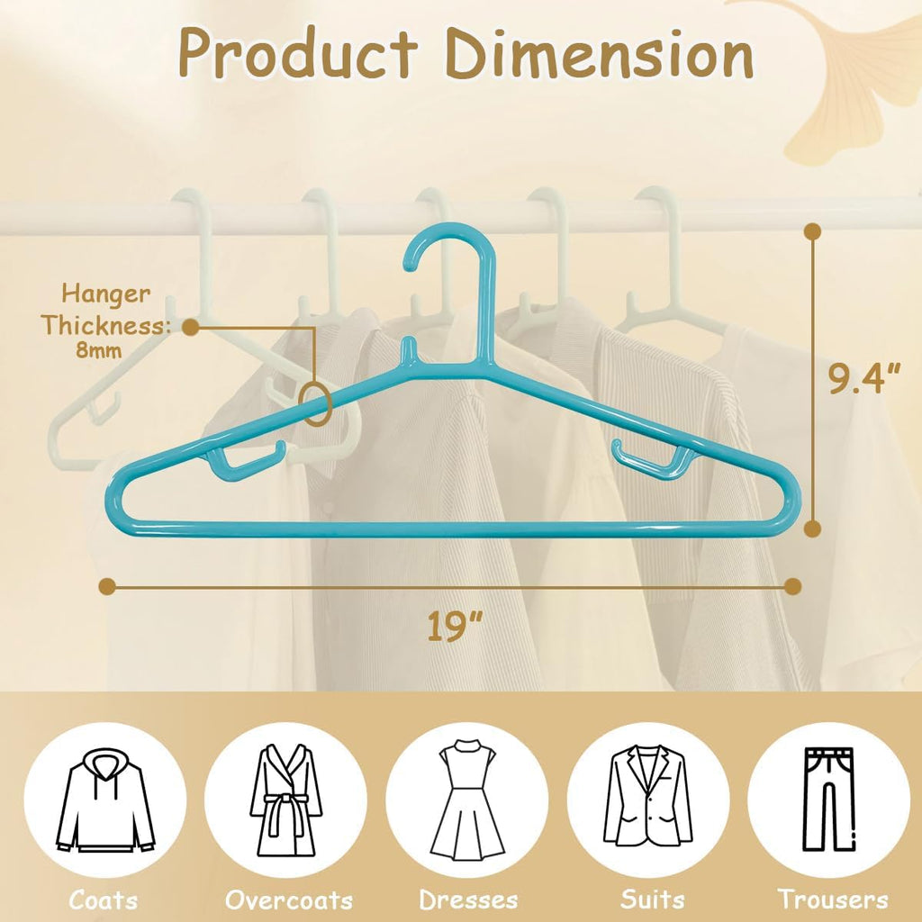 Urby Extra Wide Hangers for Plus Size Clothes, Plastic | Durable, Space-Saving, Ideal for Oversized XL & XXL Shirts, Coats & Dresses