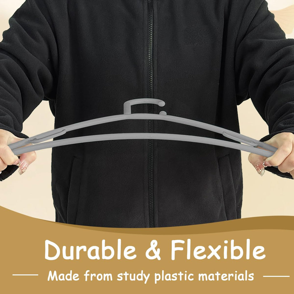 Urby Extra Wide Hangers for Plus Size Clothes, Plastic | Durable, Space-Saving, Ideal for Oversized XL & XXL Shirts, Coats & Dresses