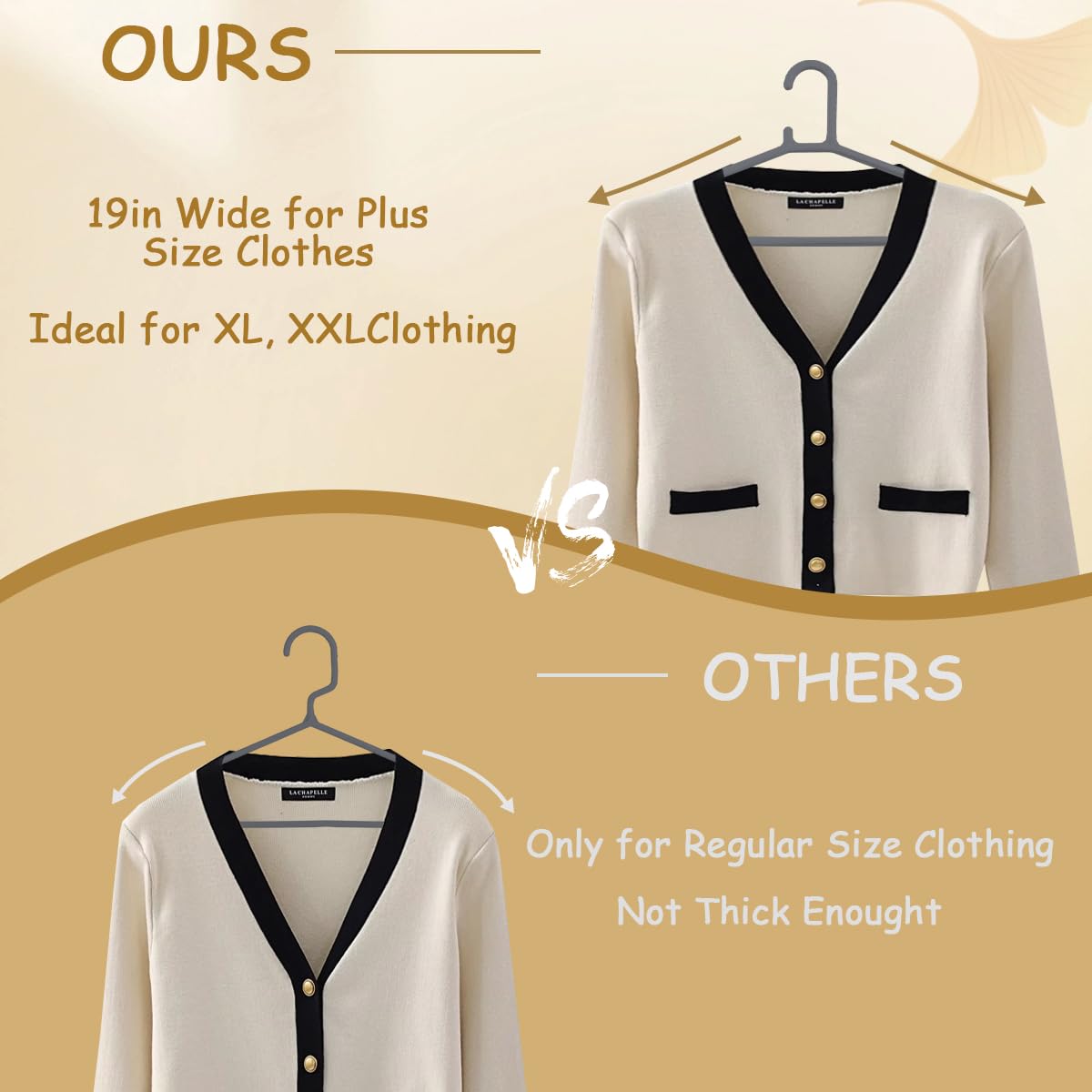 Urby Extra Wide Hangers for Plus Size Clothes, Plastic | Durable, Space-Saving, Ideal for Oversized XL & XXL Shirts, Coats & Dresses
