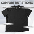 ATONG Plus Size Heavyweight V Neck T Shirt for Men Big and Tall - Stretch Cotton Big and Tall V Neck T Shirts