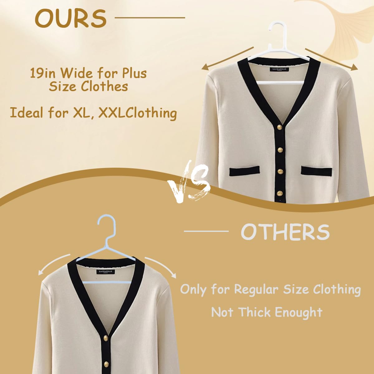 Urby Extra Wide Hangers for Plus Size Clothes, Plastic | Durable, Space-Saving, Ideal for Oversized XL & XXL Shirts, Coats & Dresses