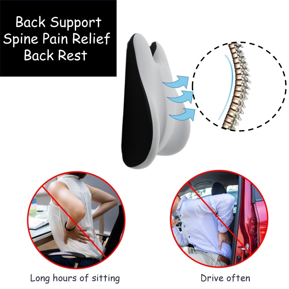 King Mills Plus Size Lower Back Support for Office Chair, Ergonomic Back Support for Office Chair Women w. Back Pain, Memory Foam Filling Car Lumbar Pillow for Pain Relief & Back Rest