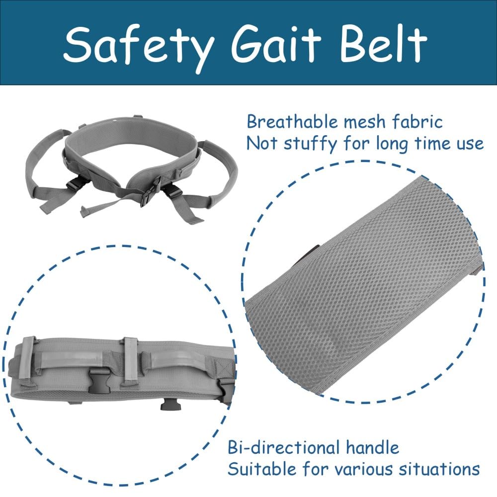 King Mills Transfer Belt with Handles, Physical Therapy Safety Belt,  XL | Fits Waist 39-47 in, for Elderly Walking & Transfer Assistance, Gait Training in Physical Therapy or Daily Life