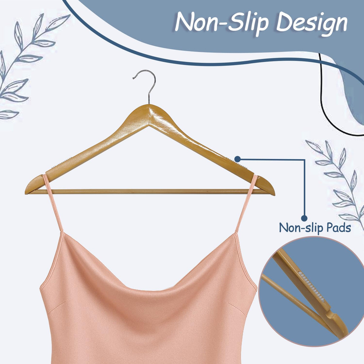King Mills Plus Size Hangers, Walnut Wood | Extra Wide Hangers, For XL, XXL Shirts, Coats, Dresses, Wood
