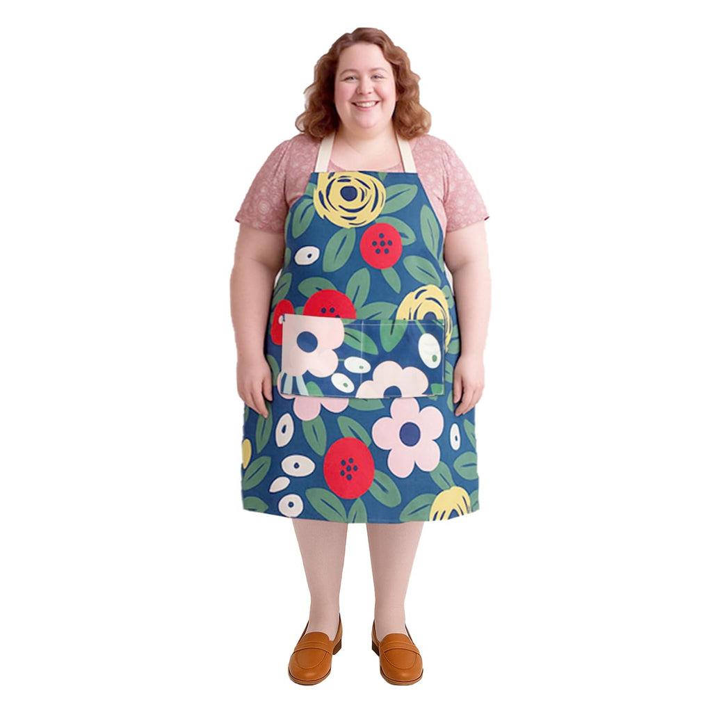 King Mills Plus Size Apron Women with Pockets, Farmhouse Style |  Cottagecore Kitchen Apron, For XL XXL or Waist W38+, Water Resistant, Machine Wash, Multi-use, Pockets