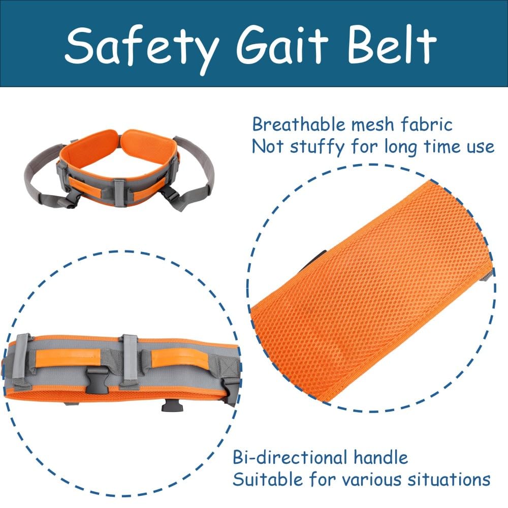 King Mills Transfer Belt with Handles, Physical Therapy Safety Belt,  XL | Fits Waist 39-47 in, for Elderly Walking & Transfer Assistance, Gait Training in Physical Therapy or Daily Life