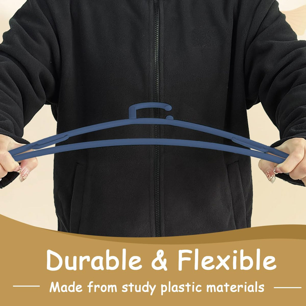 Urby Extra Wide Hangers for Plus Size Clothes, Plastic | Durable, Space-Saving, Ideal for Oversized XL & XXL Shirts, Coats & Dresses