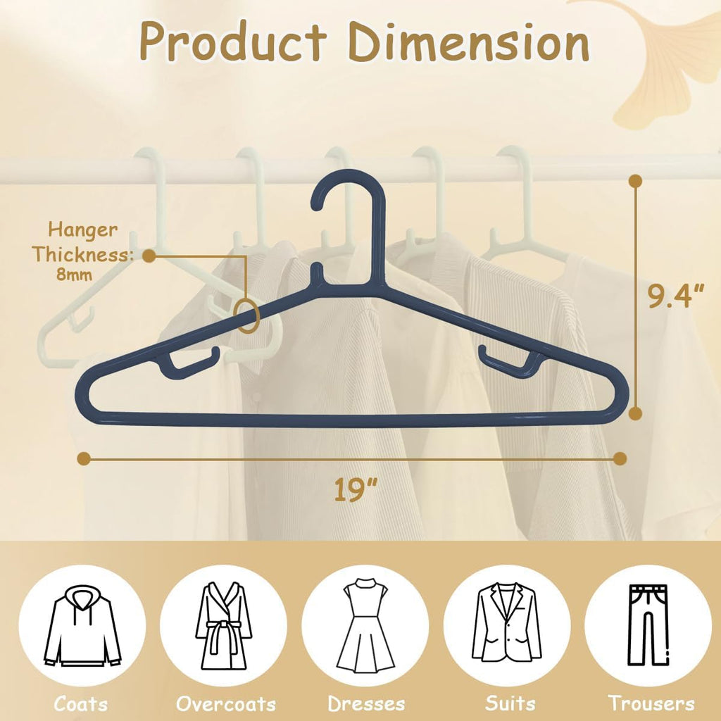 Urby Extra Wide Hangers for Plus Size Clothes, Plastic | Durable, Space-Saving, Ideal for Oversized XL & XXL Shirts, Coats & Dresses