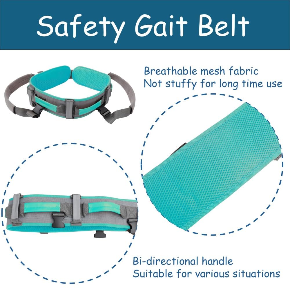 King Mills Transfer Belt with Handles, Physical Therapy Safety Belt,  XL | Fits Waist 39-47 in, for Elderly Walking & Transfer Assistance, Gait Training in Physical Therapy or Daily Life