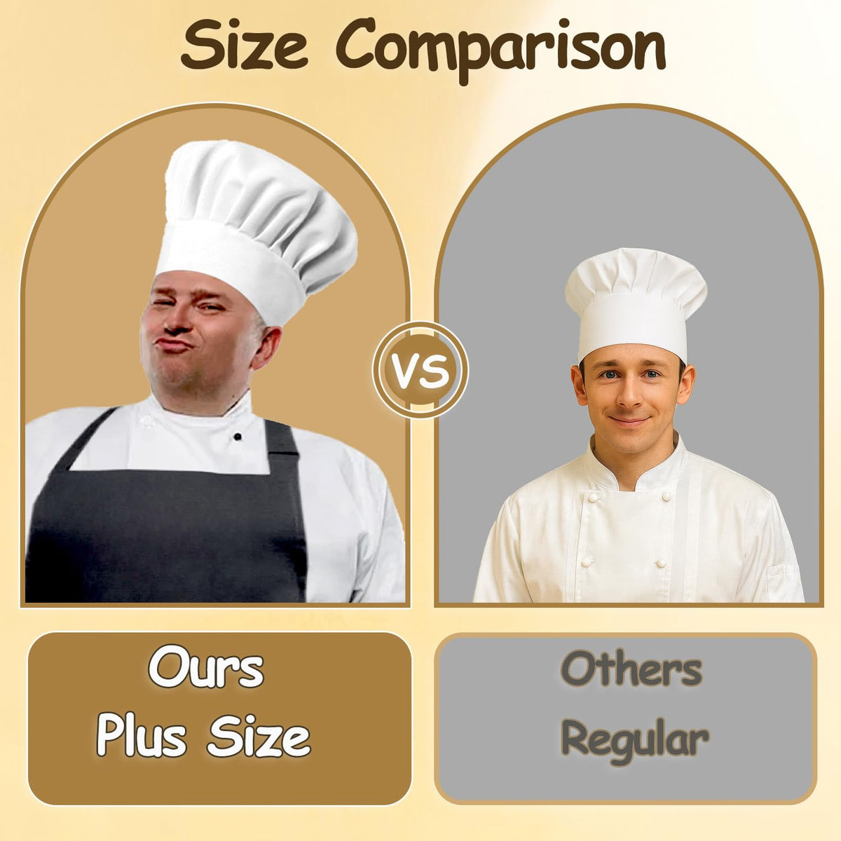 Extra Large Chefs Hat Similar To Hat Size XL, XXL, 7 1/2 or up | Great Comfort, Chefs With Larger or Bigger Head, Adjustable Elastic Band, For restaurants, food server cap, pubs