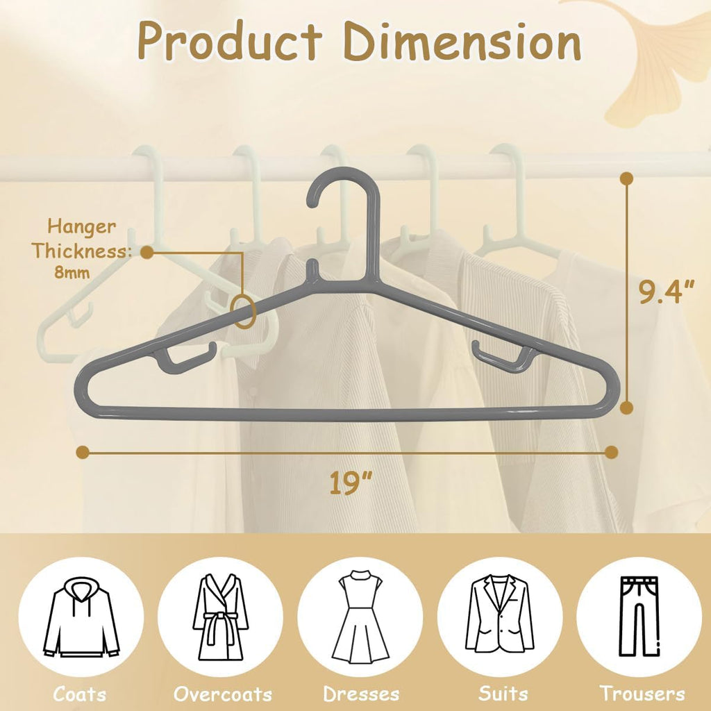 Urby Extra Wide Hangers for Plus Size Clothes, Plastic | Durable, Space-Saving, Ideal for Oversized XL & XXL Shirts, Coats & Dresses