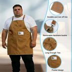 King Mills Plus Size Canvas Workshop Apron for Men, 3 Pockets | Plus Size Fit, Waterproof, Adjustable Strap, Hairstylist, Painting Smock for Adults, Large Pockets for Tools & Supplies