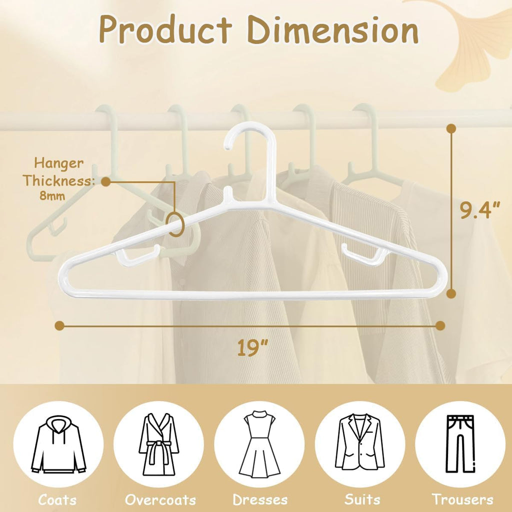 Urby Extra Wide Hangers for Plus Size Clothes, Plastic | Durable, Space-Saving, Ideal for Oversized XL & XXL Shirts, Coats & Dresses