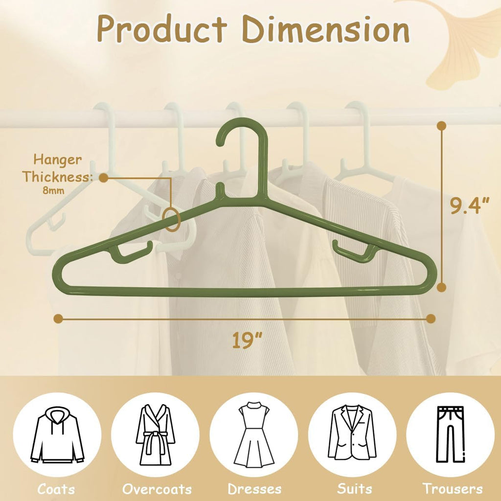 Urby Extra Wide Hangers for Plus Size Clothes, Plastic | Durable, Space-Saving, Ideal for Oversized XL & XXL Shirts, Coats & Dresses