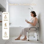 Plus Size Wide Shower Seats for Adults with Arms & Back.SQ | Semi Pre-Assembled, Bath Chairs for Seniors, or Big & Tall Person, 150kg Weight Capacity.