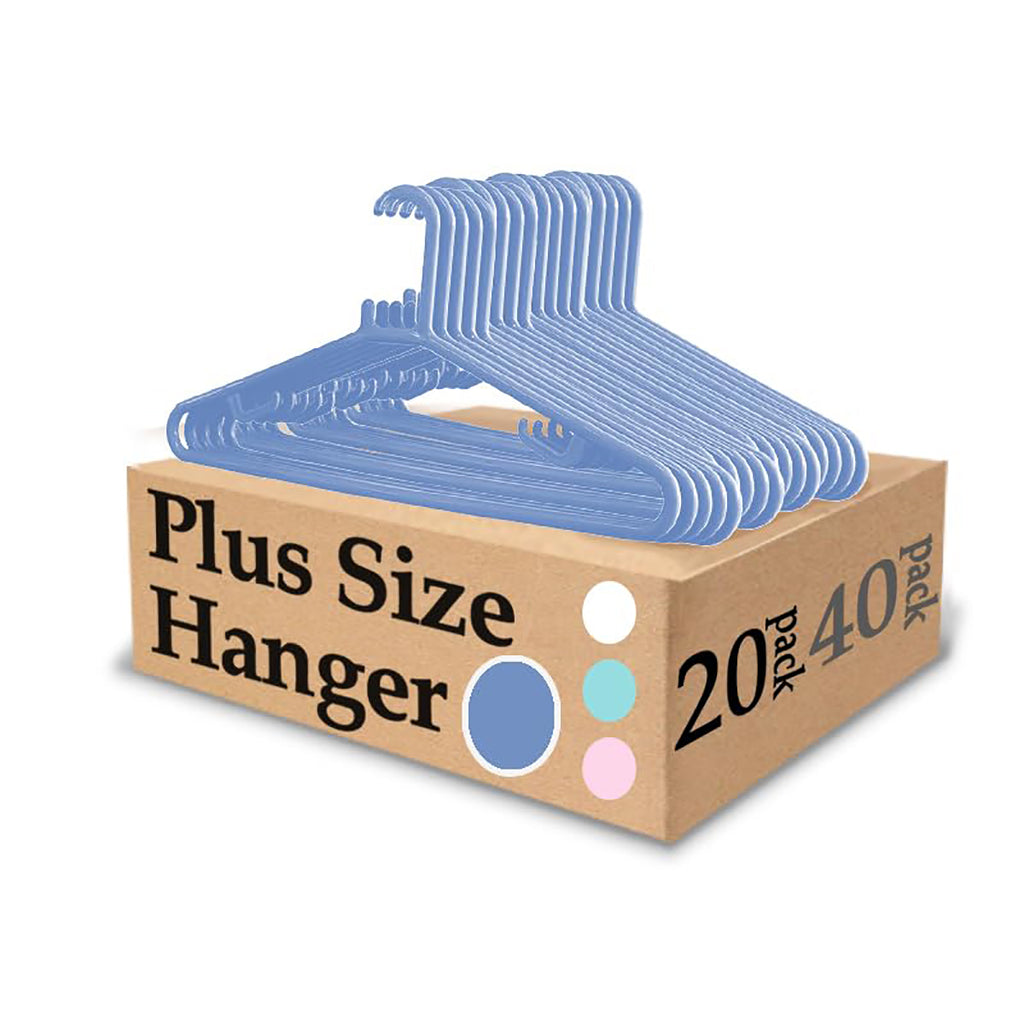 Urby Extra Wide Hangers for Plus Size Clothes, Plastic | Durable, Space-Saving, Ideal for Oversized XL & XXL Shirts, Coats & Dresses