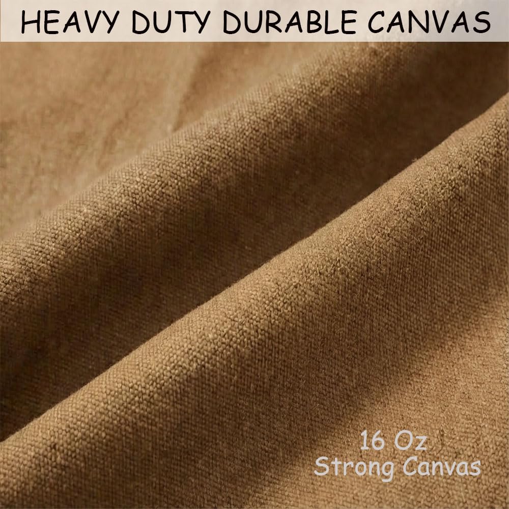King Mills Plus Size Canvas Workshop Apron for Men, 3 Pockets | Plus Size Fit, Waterproof, Adjustable Strap, Hairstylist, Painting Smock for Adults, Large Pockets for Tools & Supplies