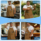 King Mills Plus Size Canvas Workshop Apron for Men, 3 Pockets | Plus Size Fit, Waterproof, Adjustable Strap, Hairstylist, Painting Smock for Adults, Large Pockets for Tools & Supplies