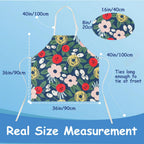 King Mills Plus Size Apron Women with Pockets, Farmhouse Style |  Cottagecore Kitchen Apron, For XL XXL or Waist W38+, Water Resistant, Machine Wash, Multi-use, Pockets