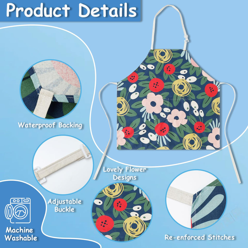 King Mills Plus Size Apron Women with Pockets, Farmhouse Style |  Cottagecore Kitchen Apron, For XL XXL or Waist W38+, Water Resistant, Machine Wash, Multi-use, Pockets