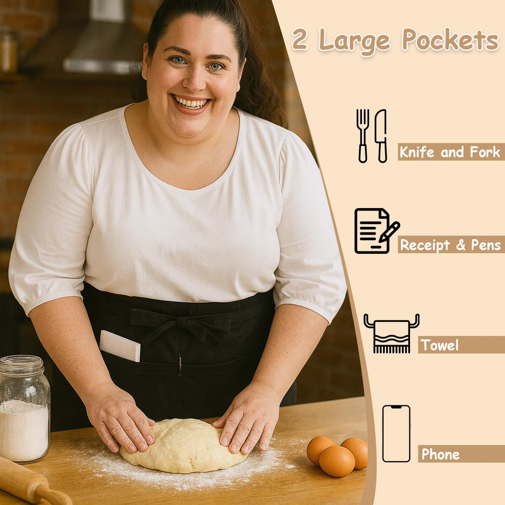 Urby Waist/half Aprons For Women With Pockets Plus Size Apron XL XXL or Waist W40+, Mandiles Para Mujer Para Trabajo