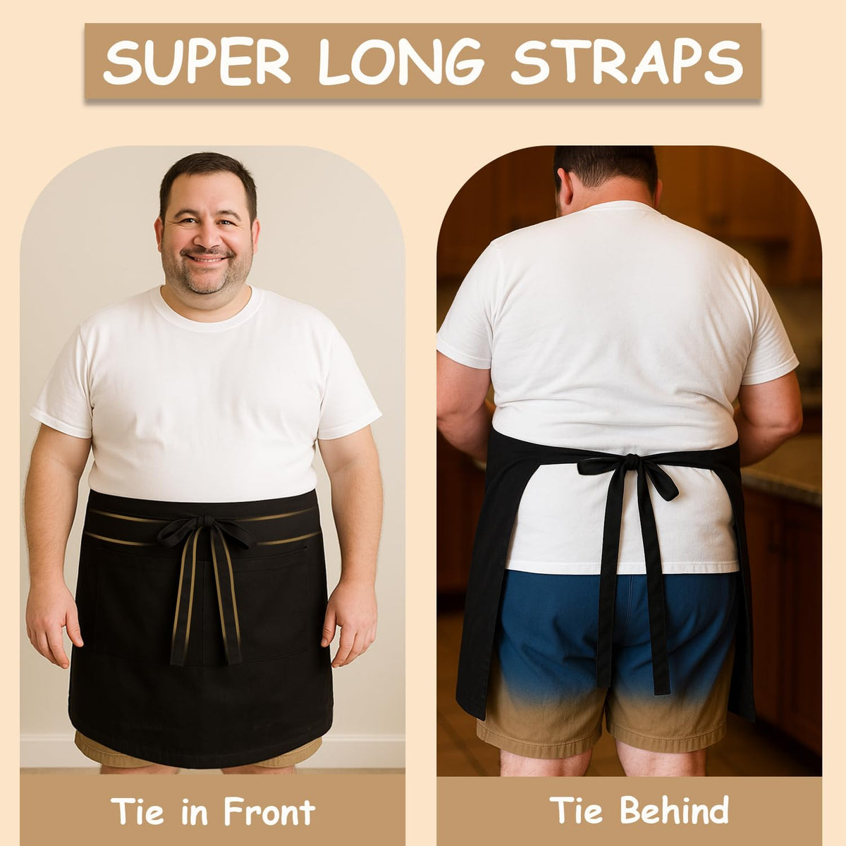 Urby Waist/half Aprons For Women With Pockets Plus Size Apron XL XXL or Waist W40+, Mandiles Para Mujer Para Trabajo