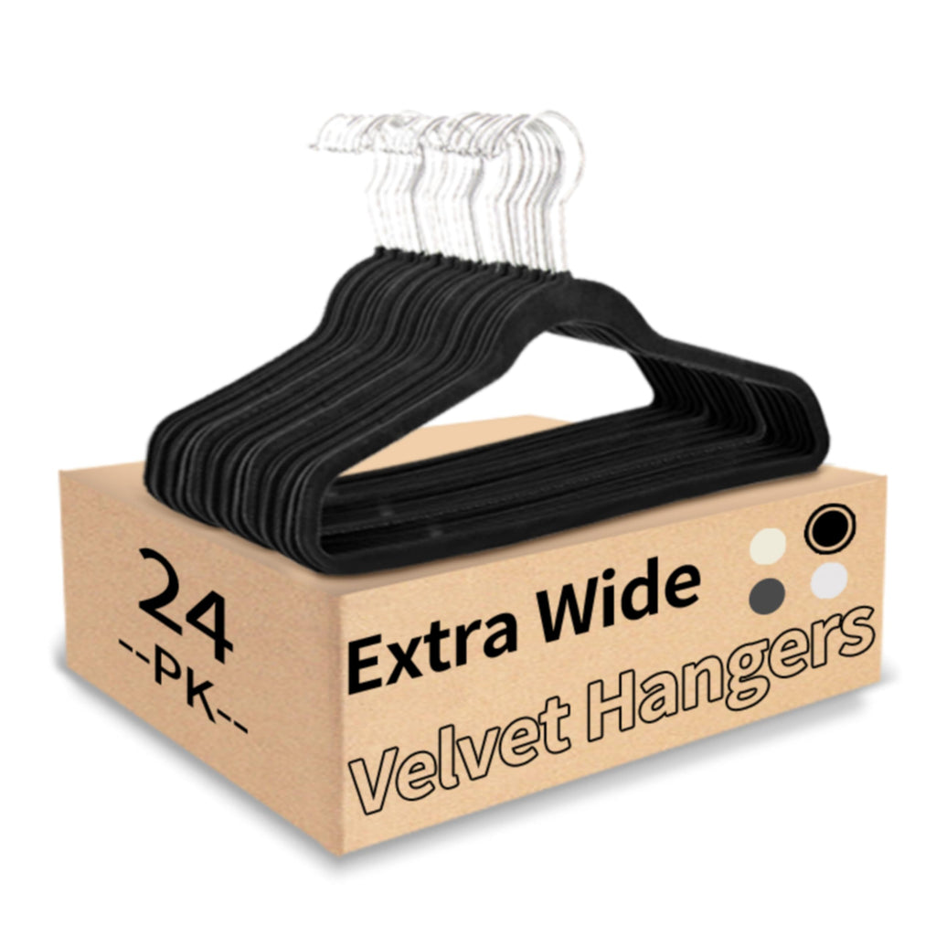 King Mills 21" Extra Wide Velvet Hangers | Extra Large Hangers For Plus Size Clothes, Ideal for XL, XXL Shirts, Coats, Dresses