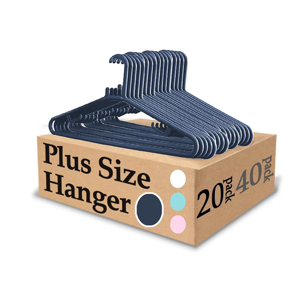 Urby Extra Wide Hangers for Plus Size Clothes, Plastic | Durable, Space-Saving, Ideal for Oversized XL & XXL Shirts, Coats & Dresses