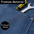 King Mills Plus Size Aprons For Men Women With Large Pockets | Cotton Canvas Cross Back Adjustable Apron, Also For Gardening, Wood Working And Metal Working, And Can Be Carpenter or Pottery Apron.
