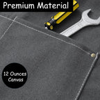 King Mills Plus Size Aprons For Men Women With Large Pockets | Cotton Canvas Cross Back Adjustable Apron, Also For Gardening, Wood Working And Metal Working, And Can Be Carpenter or Pottery Apron.