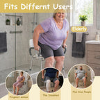 Plus Size Wide Shower Seats for Adults with Arms & Back.SQ | Semi Pre-Assembled, Bath Chairs for Seniors, or Big & Tall Person, 150kg Weight Capacity.