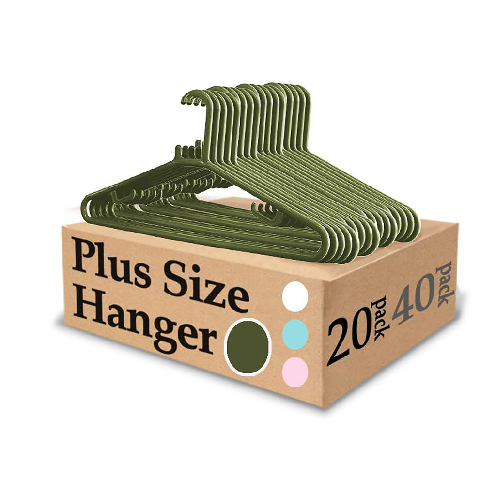 Urby Extra Wide Hangers for Plus Size Clothes, Plastic | Durable, Space-Saving, Ideal for Oversized XL & XXL Shirts, Coats & Dresses